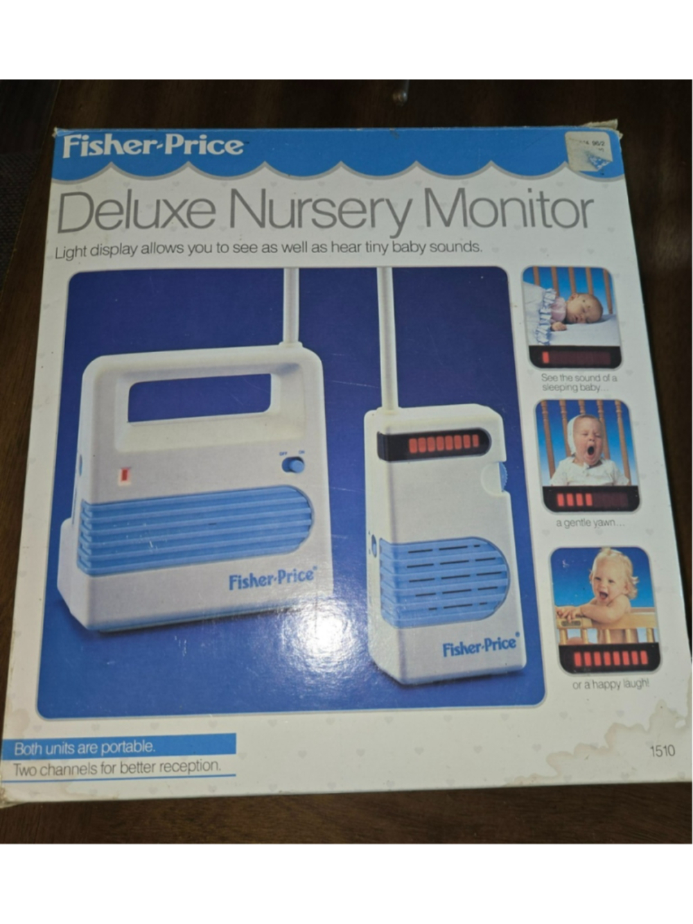 Vintage 1989 Fisher Price 1510 Deluxe Nursery Baby Monitor Set Tested Works